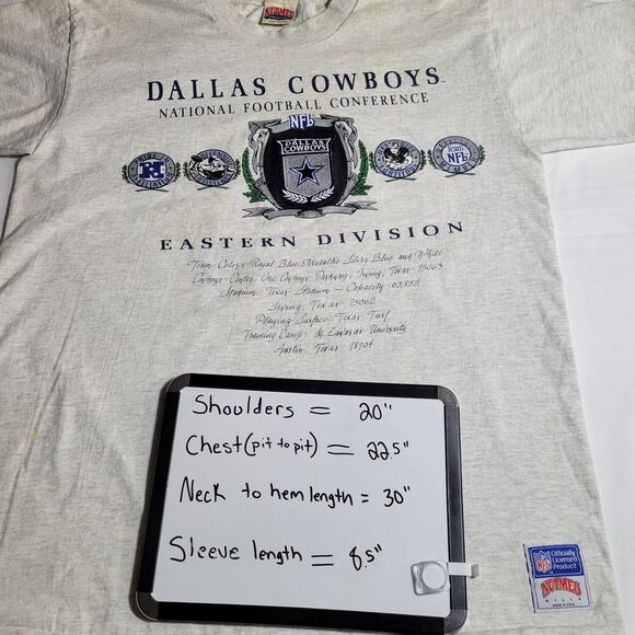Vintage 90s Nutmeg Dallas Cowboys NFC Eastern Division T-Shirt Men’s XL NFL - Picture 12 of 12